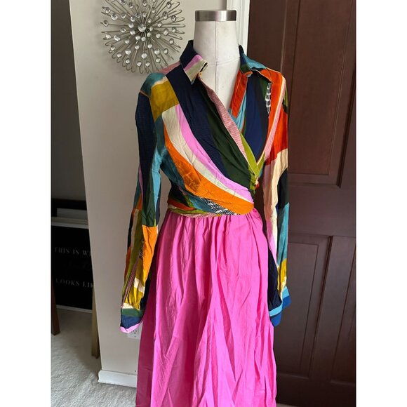 Dress Forum Los Angeles colorful wrap blouse Medium - Picture 4 of 6